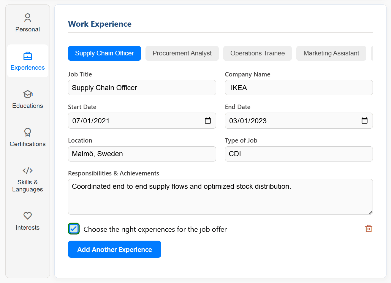 Import and set data